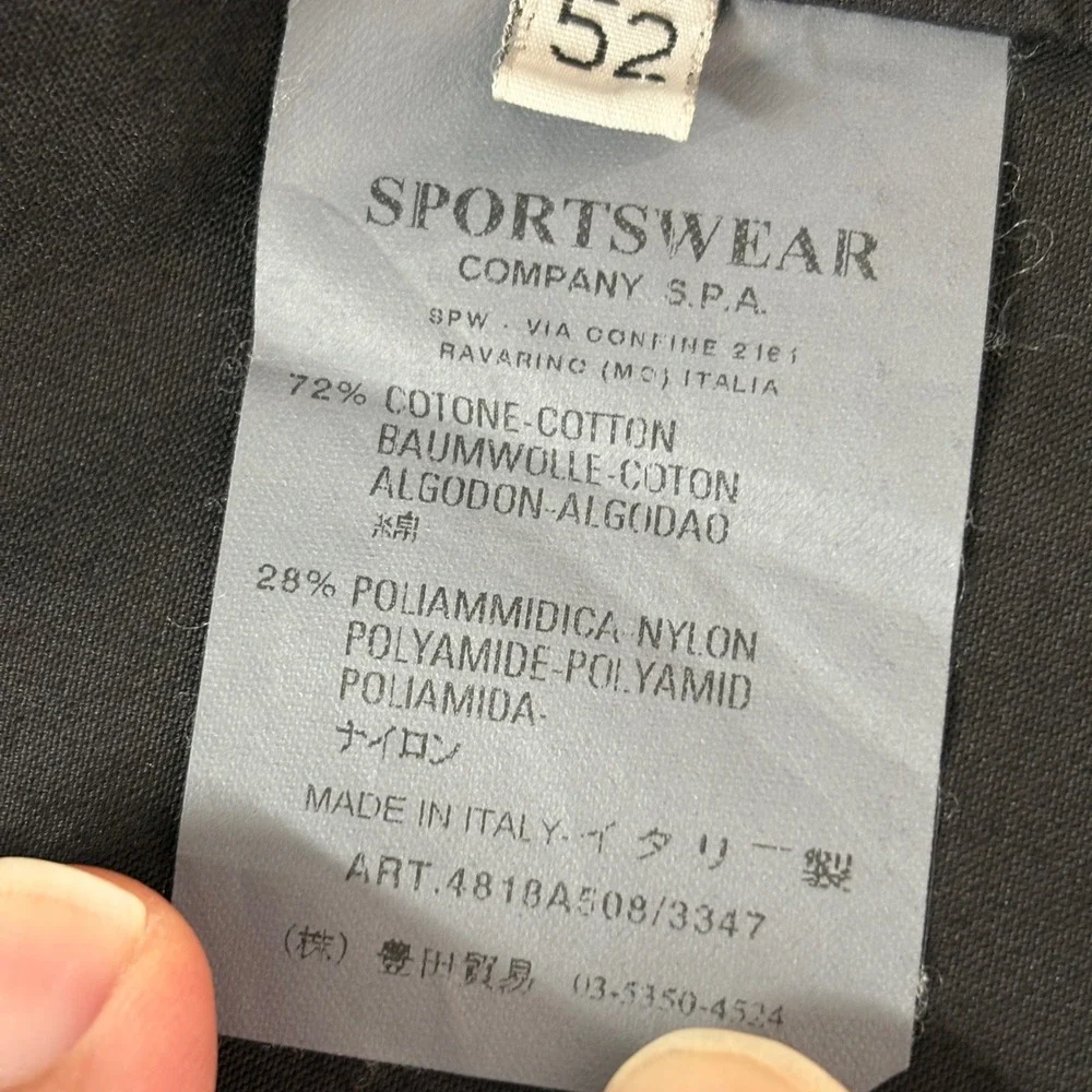 C.P. Company Mens Sport Coat 52 (42‎ US) Black Cotton Nylon 3-Button Made Italy